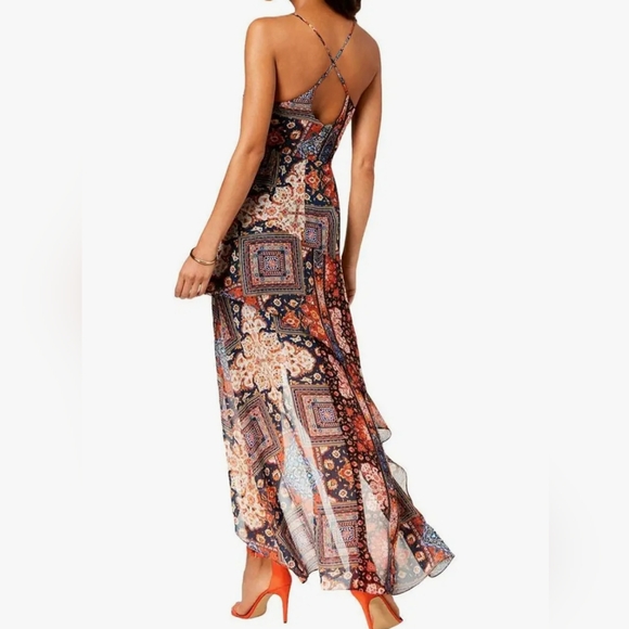 BCBGeneration Women's Maxi Evening Cocktail Dress, Orange Spice Combo - Picture 2 of 4